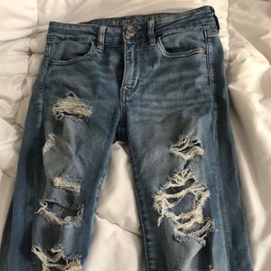 american eagle high rise super stretch jeans